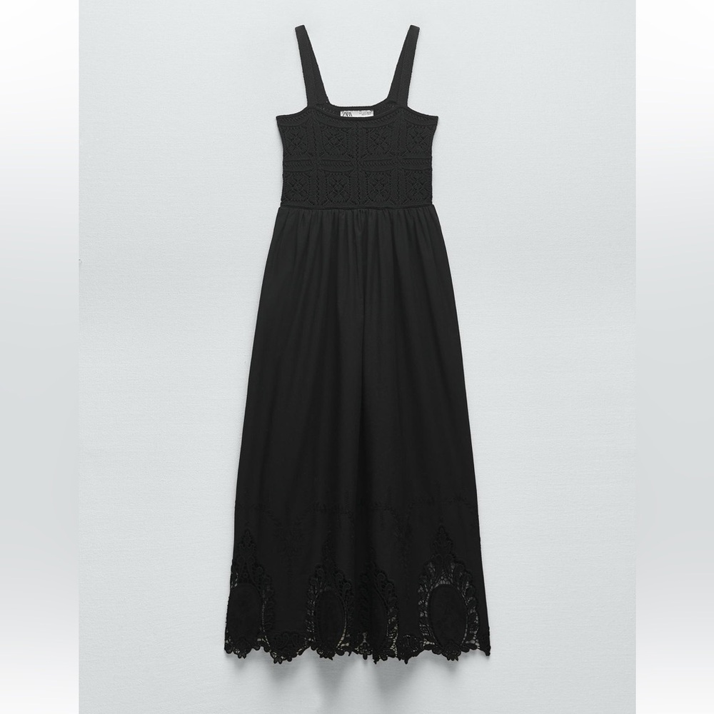 Zara NWT Black Maxi Dress Size L